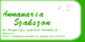 annamaria szakszon business card
